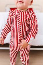 Red Stripes | ZIP ROMPER - By Baano
