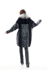 Genuine Silver Fox Fur Italian Cashmere Wool Freudenberg Comfortemp® Coat