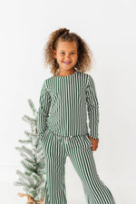 Green Stripes | GIRLS WIDE-LEG SET - By Baano
