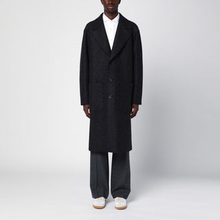 Anthracite Grey Single-Breasted Wool Coat - By Baano