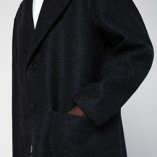 Anthracite Grey Single-Breasted Wool Coat - By Baano