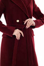 Denise Cashmere Blend Overcoat in Bordeaux
