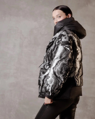Marble Jacquard Down Fill Coat - By Baano