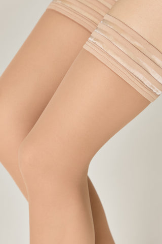 Fantasy Stockings Conte Cabaret - Openwork Elastic Band and Tulle Effect - By Baano