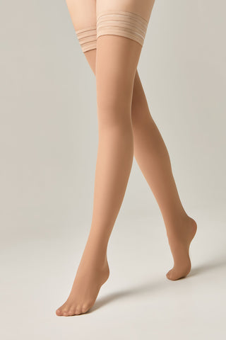 Fantasy Stockings Conte Cabaret - Openwork Elastic Band and Tulle Effect - By Baano