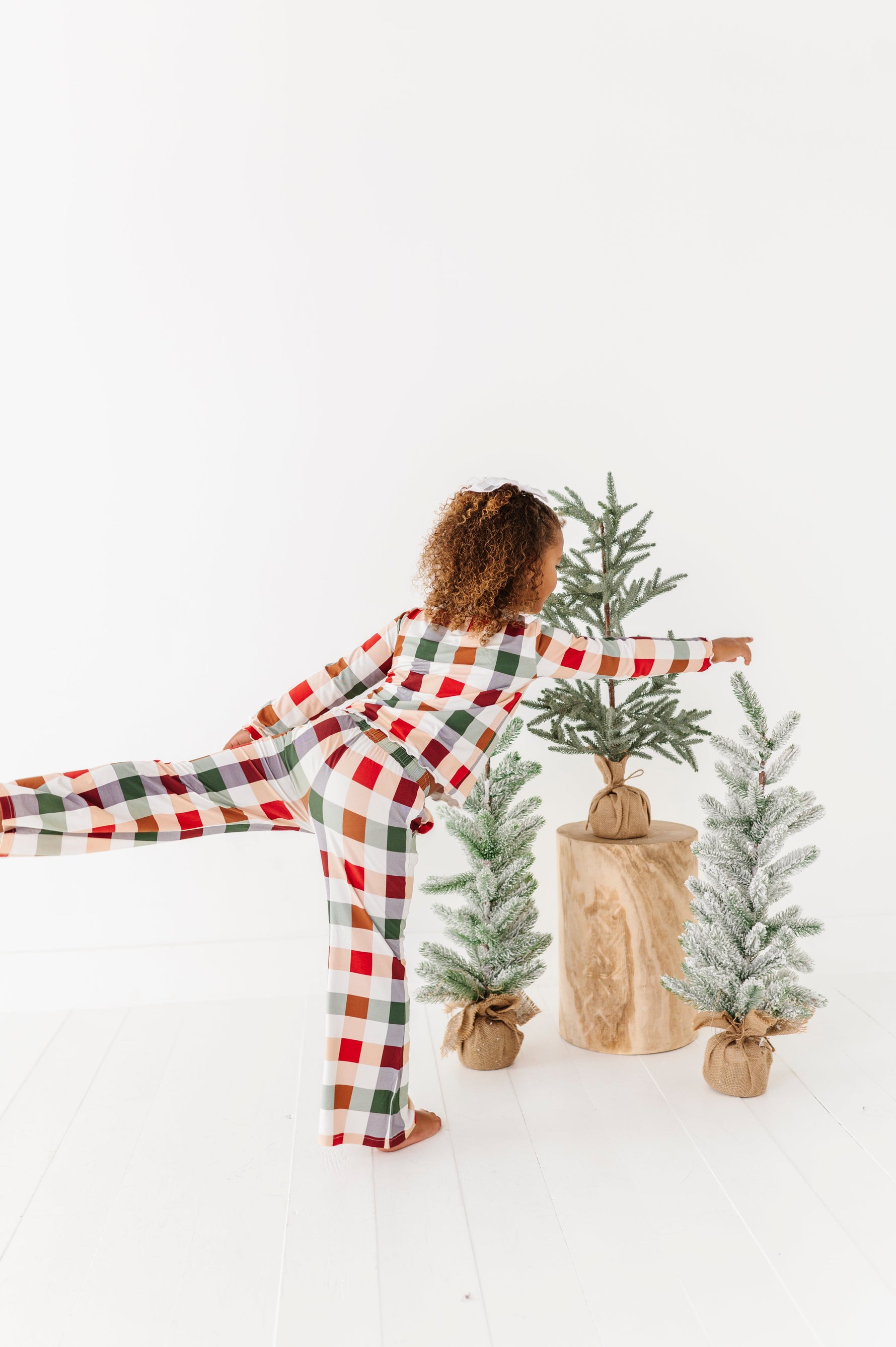 Holiday Plaid | GIRLS WIDE-LEG SET - By Baano