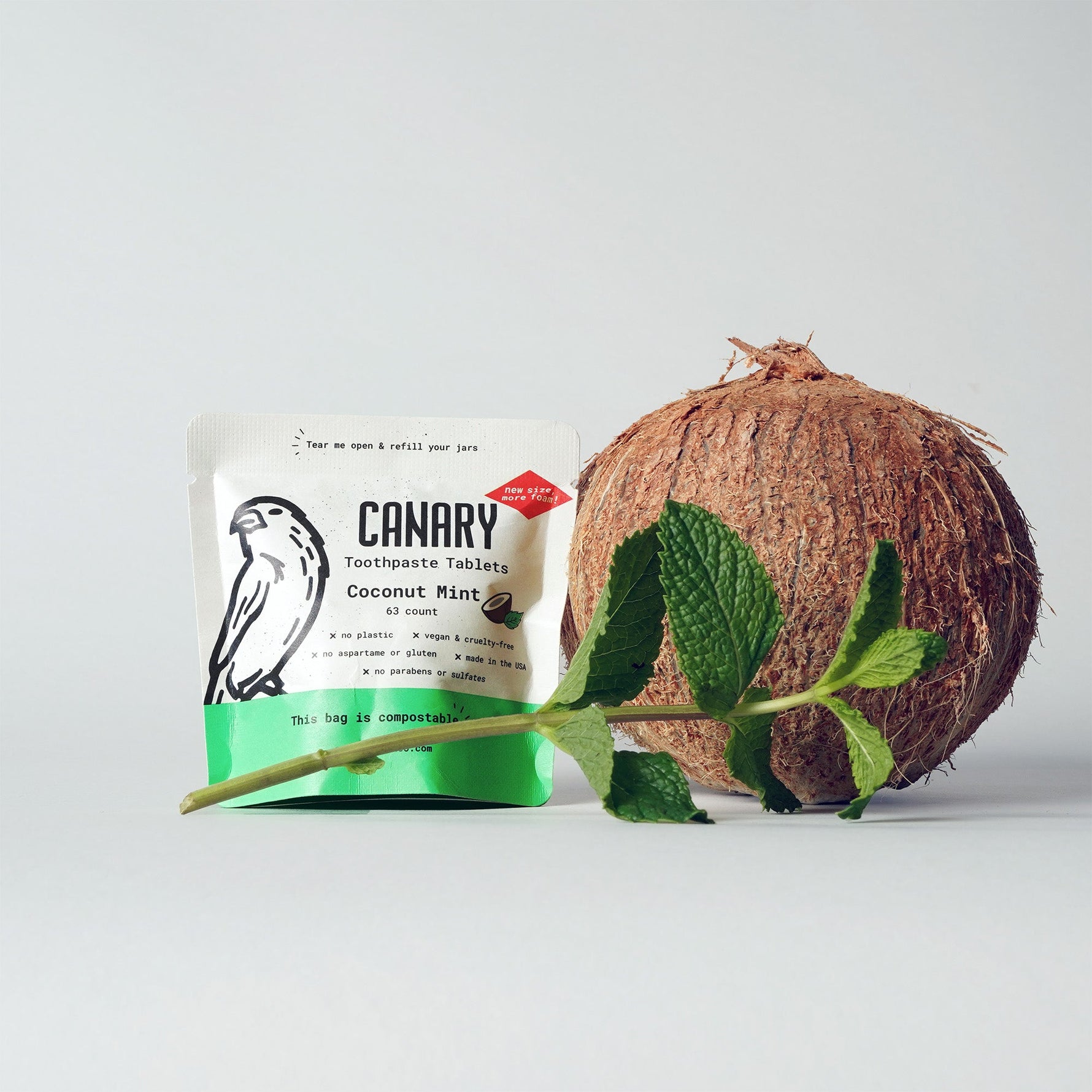 Coconut Mint Toothpaste Tablets Canary