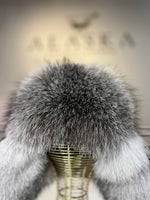 Genuine Silver Fox Fur Genuine Leather Hat