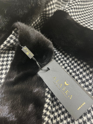 Genuine Scandinavian Mink Fur Virgin Wool Poncho - By Baano