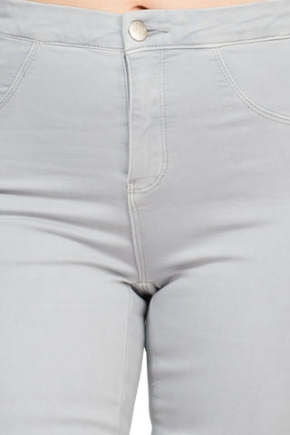 Cenia Mid Waist Pockets Stretched Denim Pants - By Baano