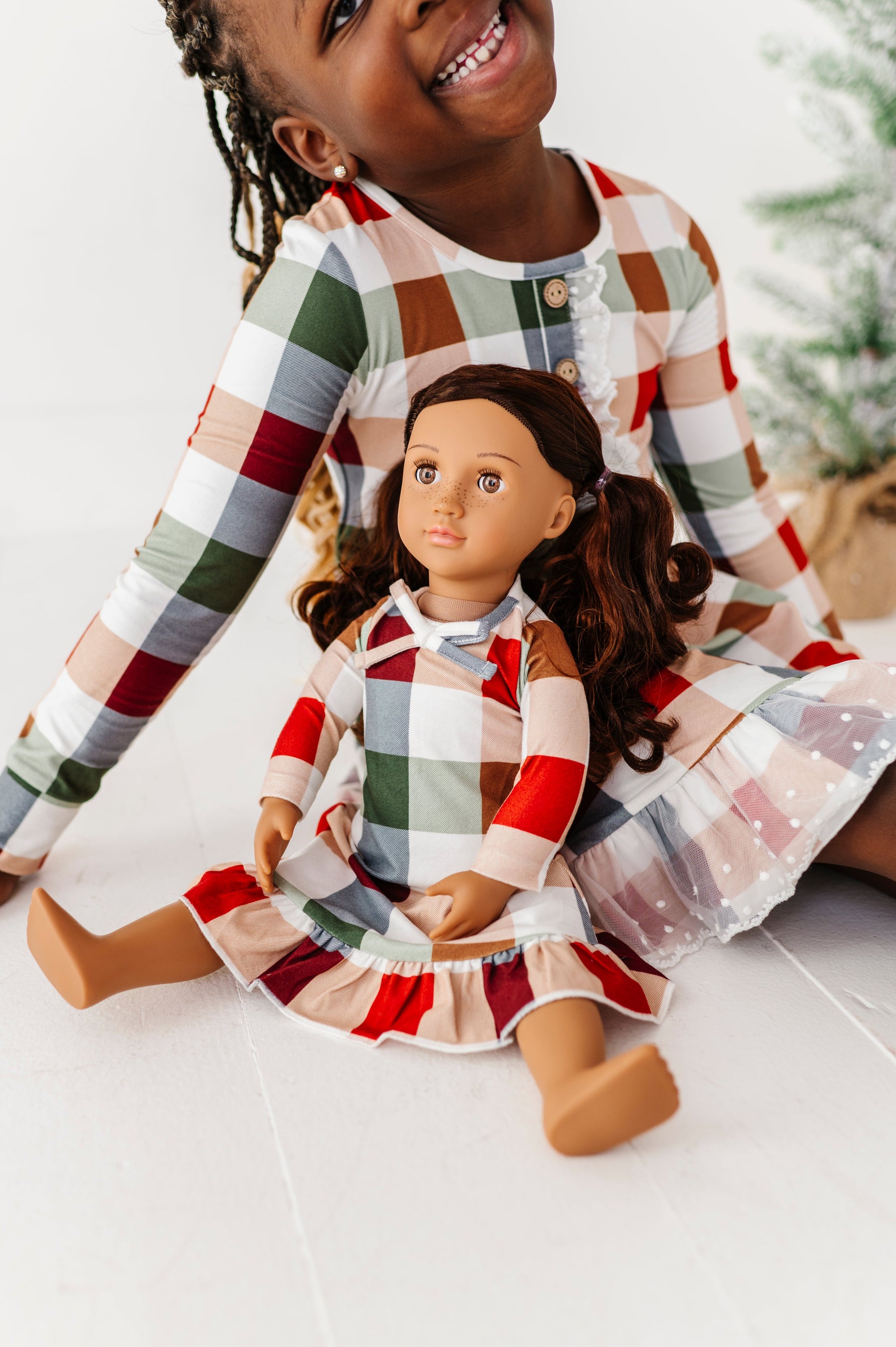 Holiday Plaid | DOLL DRESS - By Baano