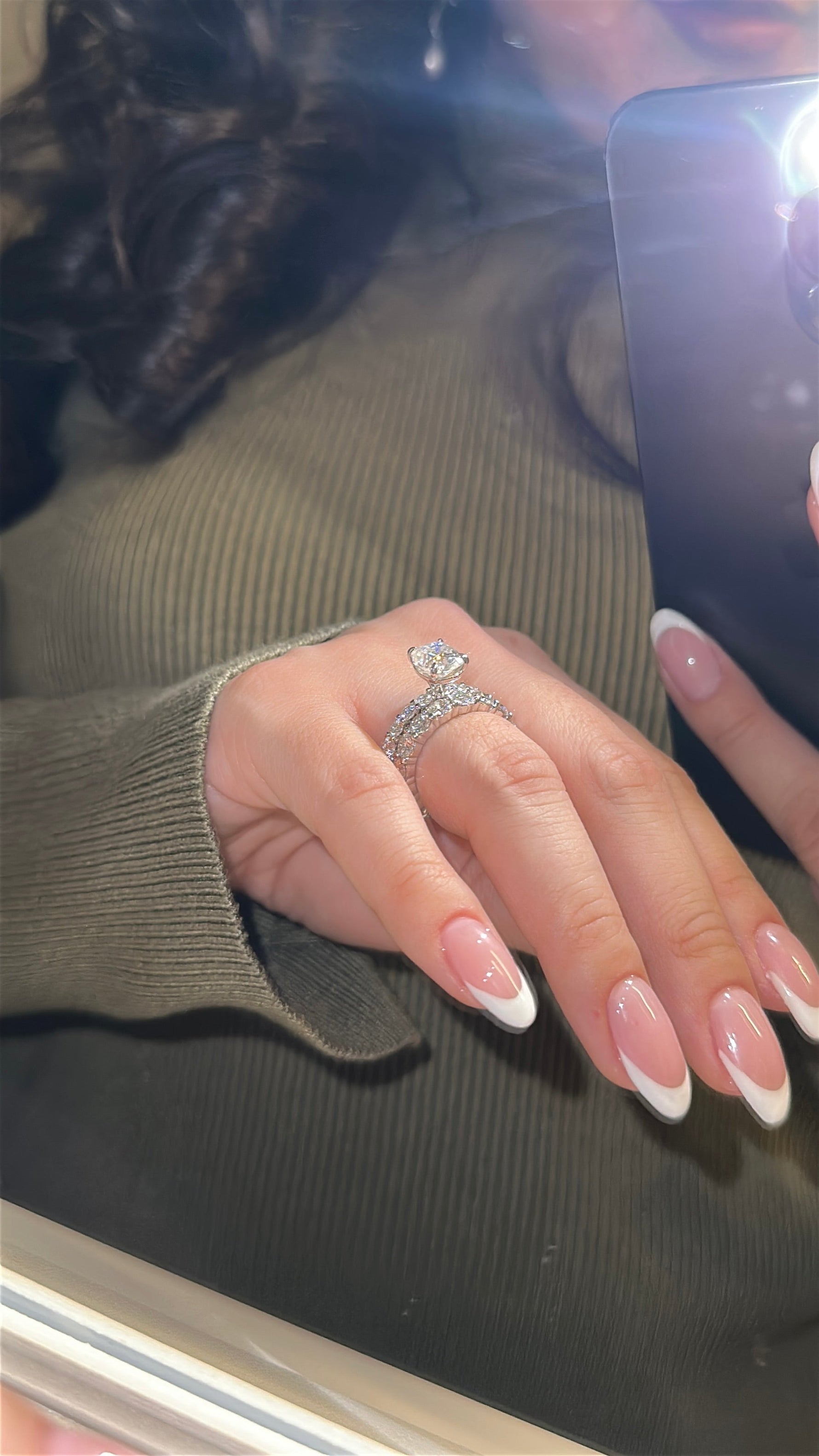 2.5ct Elongated Cushion Cut Eternity Engagement Ring Ring Deluxe Fine Jewelry