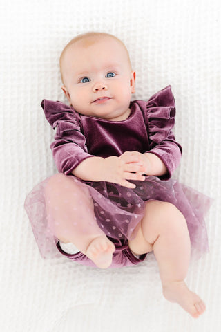 Amethyst Velvet Tutu Bodysuit - By Baano
