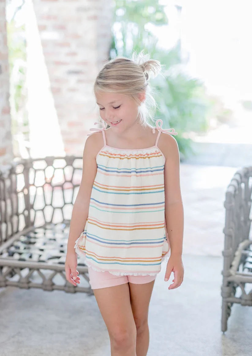Girls Coastal Stripe Tank Top Set - By Baano
