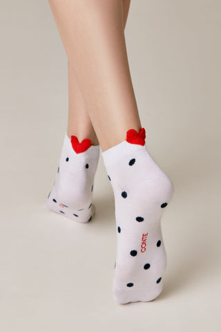 Cotton Ankle Socks Conte Active - Polka Dots 222 - By Baano