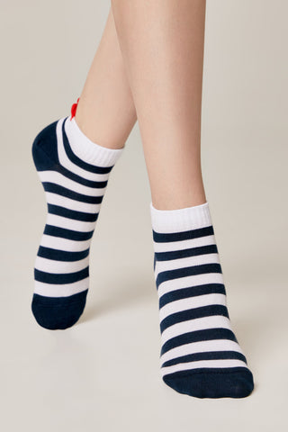 Cotton Ankle Socks Conte Active - Stripes 223 - By Baano