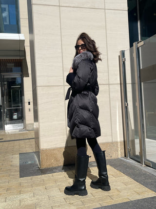 Amandine Genuine Silver Fox Down Parka - By Baano