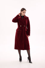 Denise Cashmere Blend Overcoat in Bordeaux