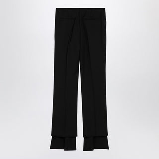 Black Asymmetrical Wool Trousers - By Baano