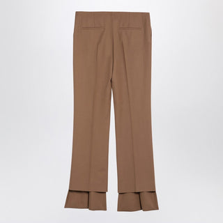 Beige Asymmetrical Wool Trousers - By Baano