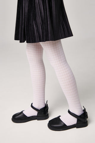 Conte Tights for girls Chanel 40 Den - Houndstooth Pattern - By Baano