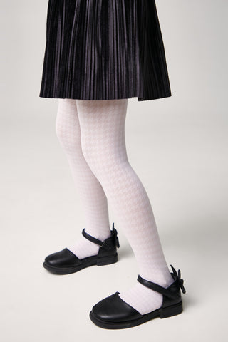 Conte Tights for girls Chanel 40 Den - Houndstooth Pattern - By Baano
