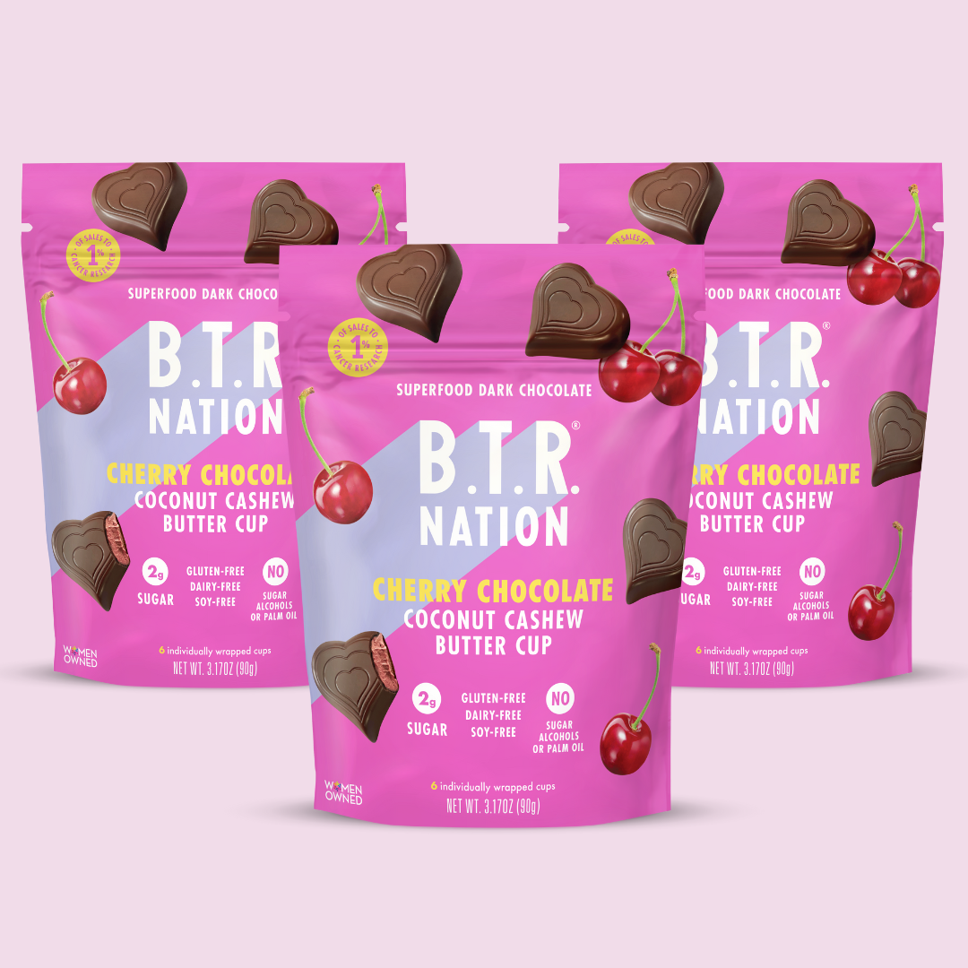 Dark Chocolate Cherry Coconut Cashew Butter Hearts (3 Bags)