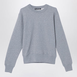 Grey Sweatshirt With Small Logo Patch