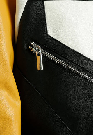 Color Block Biker Jacket