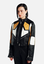 Color Block Biker Jacket