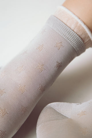 Conte Socks Classic - 491 Glossy Pattern and Decorative Transparent Mesh - By Baano