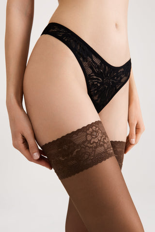 Stockings Conte Class 20 Den - Silicone Lace Top - By Baano