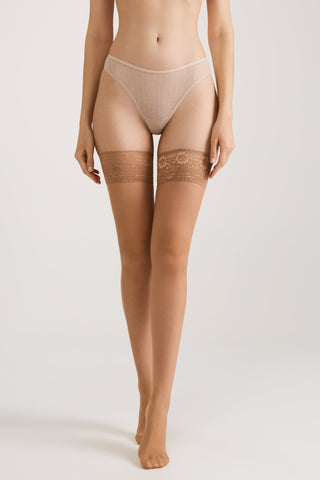 Stockings Conte Class 20 Den - Silicone Lace Top - By Baano