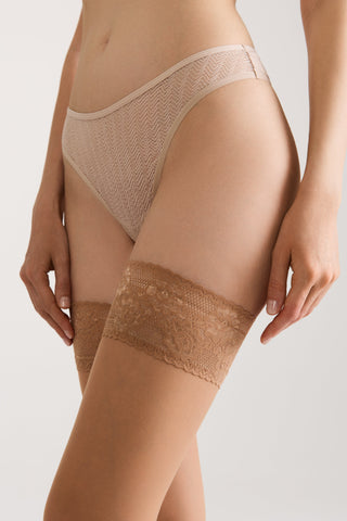 Stockings Conte Class 20 Den - Silicone Lace Top - By Baano