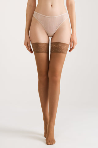 Stockings Conte Class 40 Den - Silicone Lace Top - By Baano