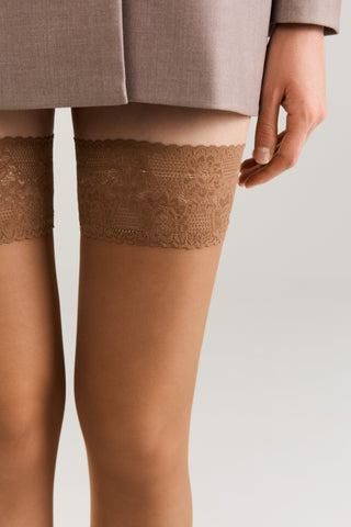 Stockings Conte Class 40 Den - Silicone Lace Top - By Baano