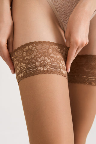Stockings Conte Class 40 Den - Silicone Lace Top - By Baano