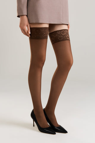 Stockings Conte Class 40 Den - Silicone Lace Top - By Baano