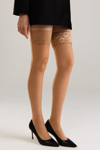Stockings Conte Class 40 Den - Silicone Lace Top - By Baano