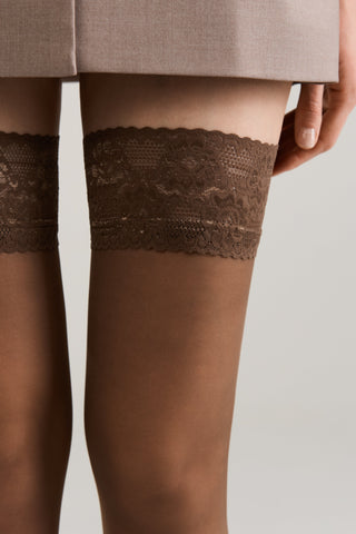 Stockings Conte Class 40 Den - Silicone Lace Top - By Baano
