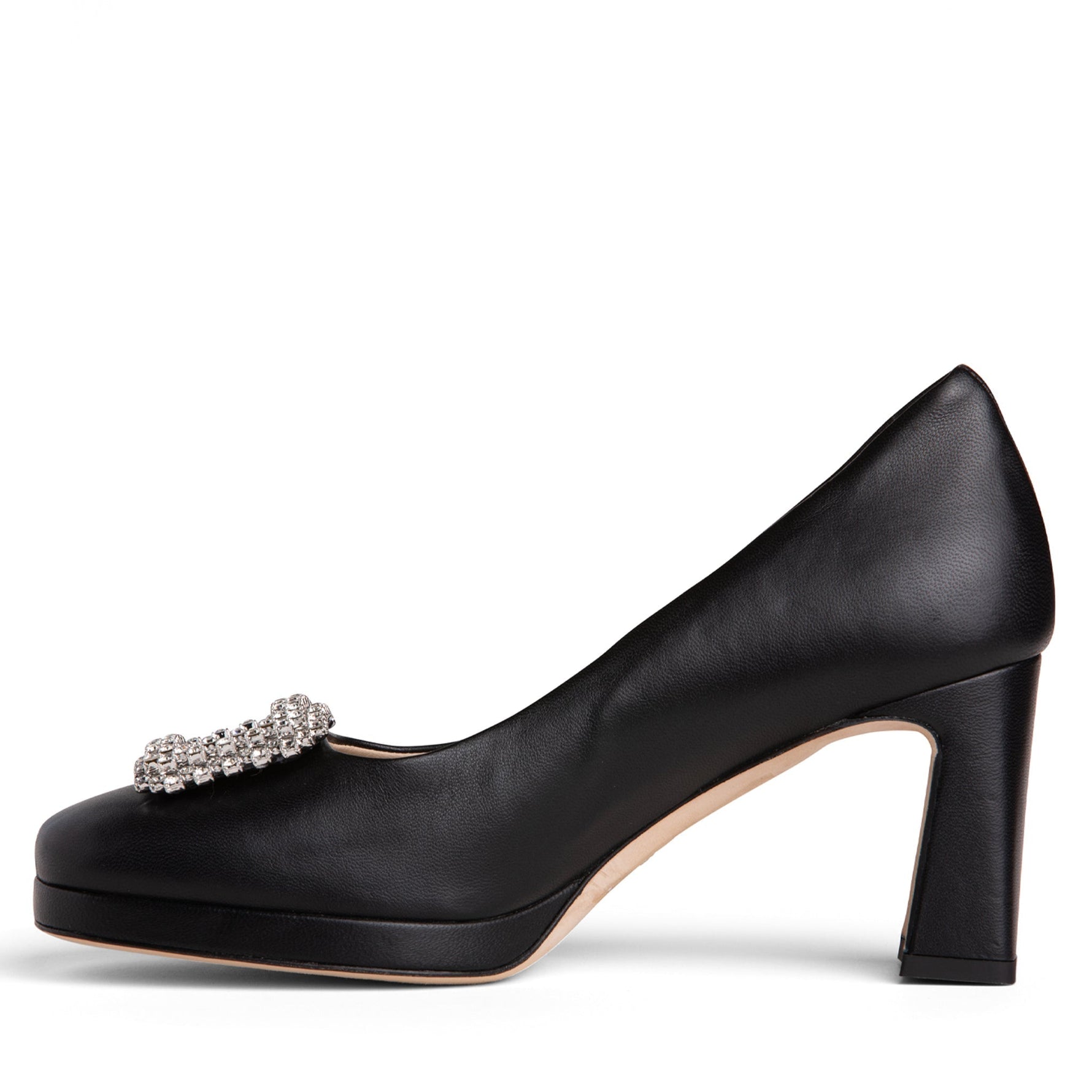 Clementine Rhinestone Platform Leather Pump Beautiisoles