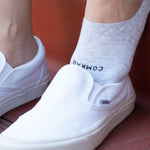 Combed Cotton No Show Socks - Heather Grey