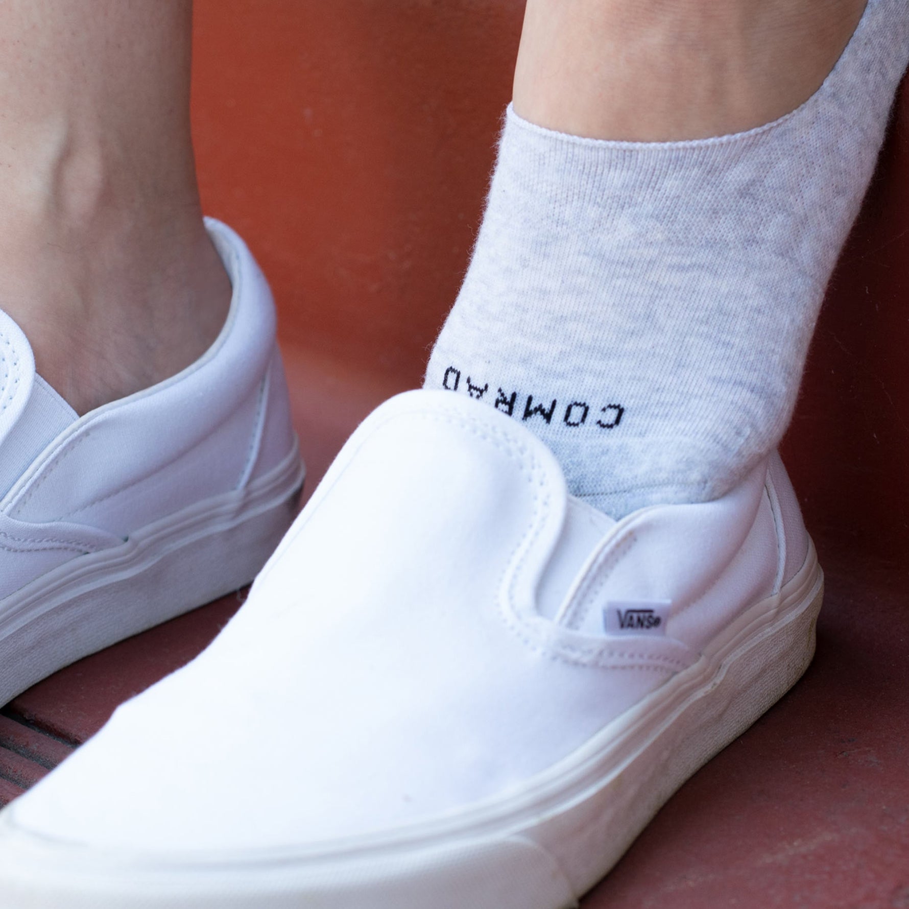 Combed Cotton No Show Socks - Heather Grey