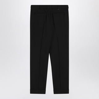 Black Virgin Wool Trousers - By Baano