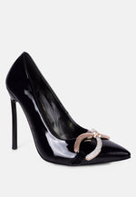 Cocktail Buckle Embellished Stiletto Pump Shoes London Rag International