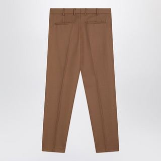 Desert-coloured Virgin Wool Trousers - By Baano