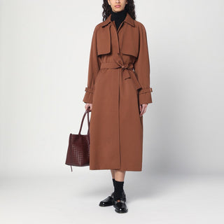 Brown Rainproof Gabardine Trench Coat