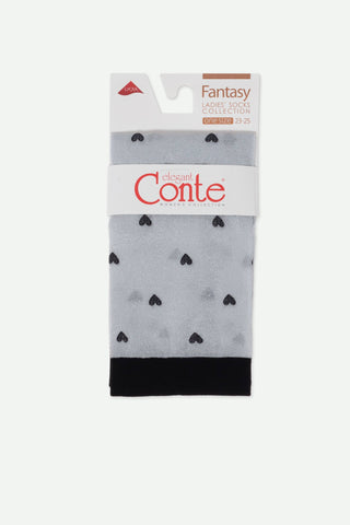 Shimmering Socks Conte Fantasy - "Hearts" Designs - By Baano