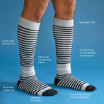 CloudCotton Compression Socks - Black/Grey