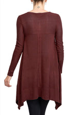 Cupio V - Neck Long Sleeve High Low Hem Top - Glamourous Grace